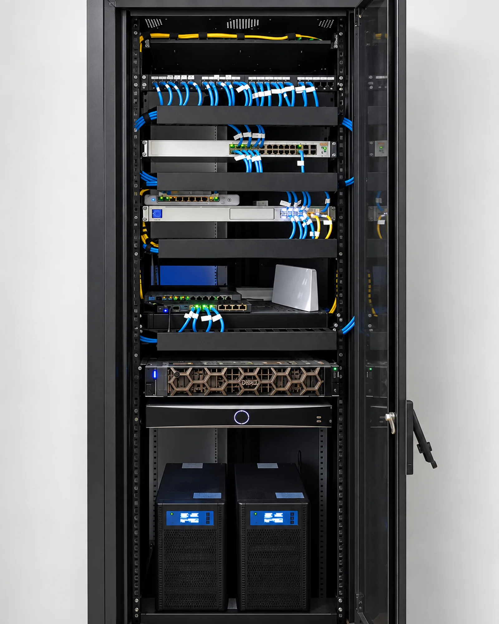 Rack de rede do projeto Guaxuma